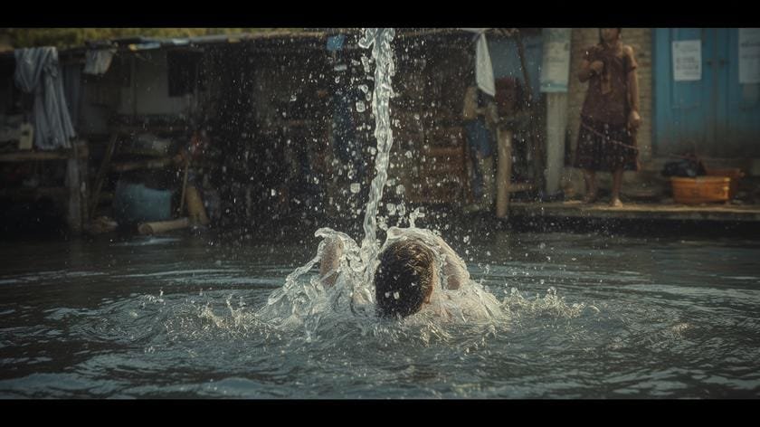 Practical process of dream about falling into water