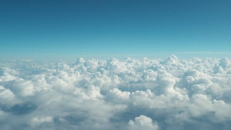 dream flying above clouds