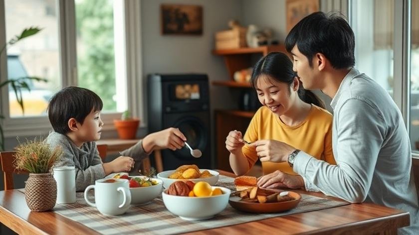 Practical process of quick easy breakfast for family