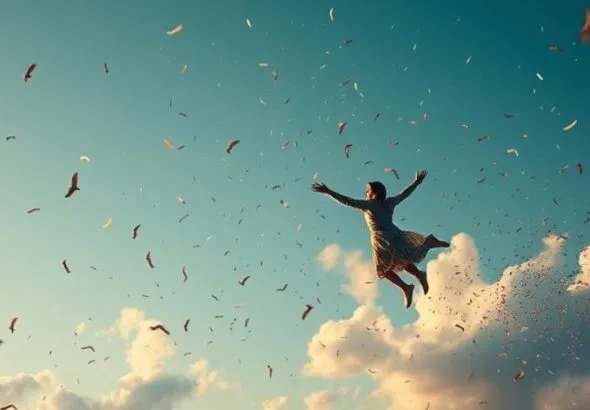 dream flying after celebration