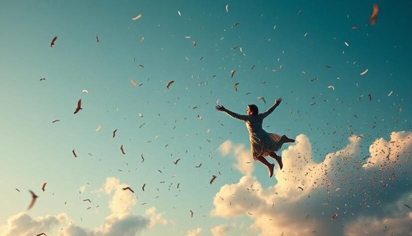 dream flying after celebration