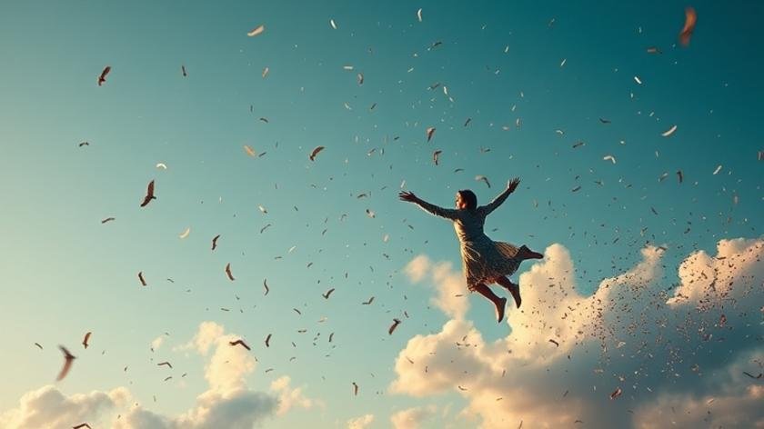 dream flying after celebration