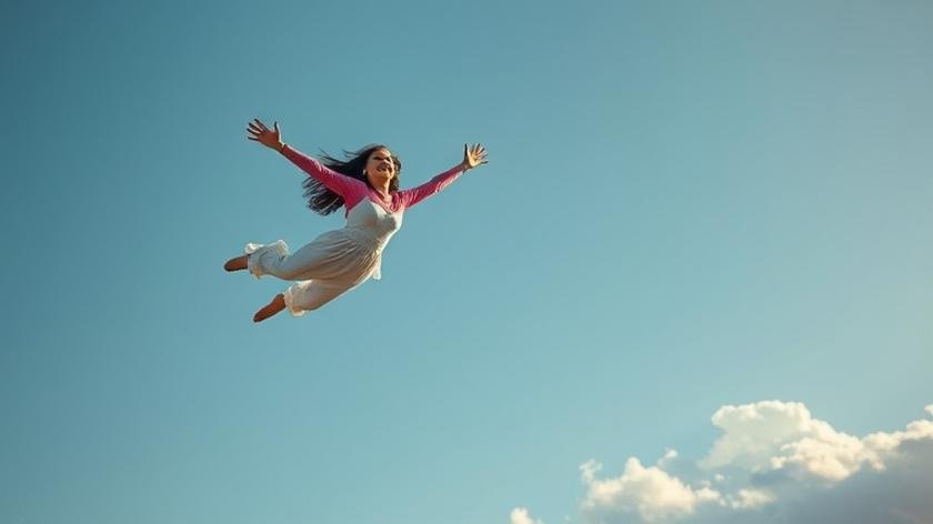 dream flying with joy